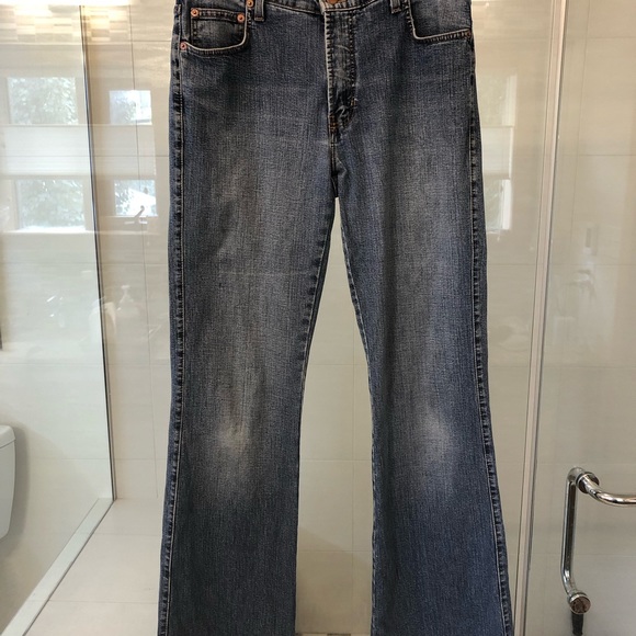 Vintage Manager jeans, medium high rise, flare leg, long. - Picture 2 of 11